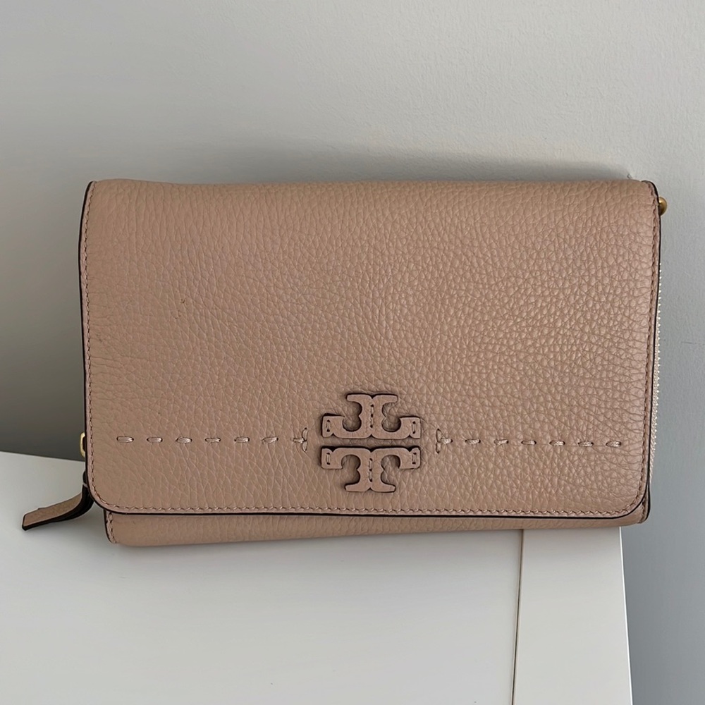 Tory Burch Dusty Pink / Cream Crossbody (8 x 5 3/4 x 1 1/2 inch)